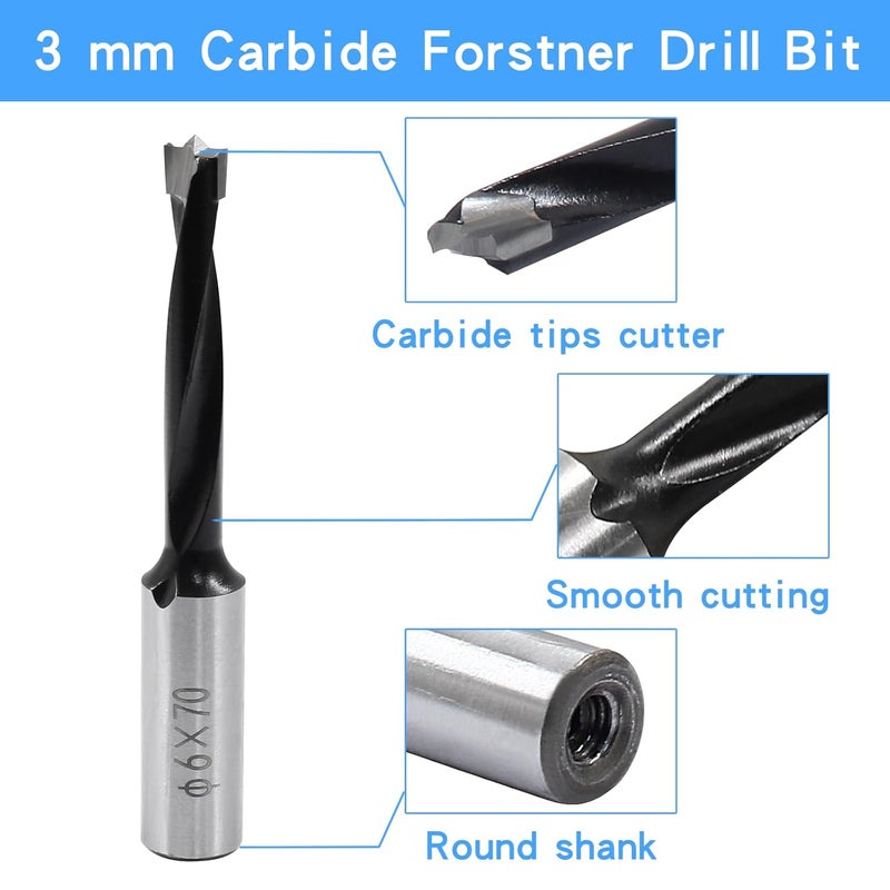 BokWin 1 Pcs Carbide Forstner Drill Bit 1/4 Inch Carbide Tipped Forstner Bit 6mm Wood Drilling Hole Saw Set for Wood Plastic Plywood - Image 4